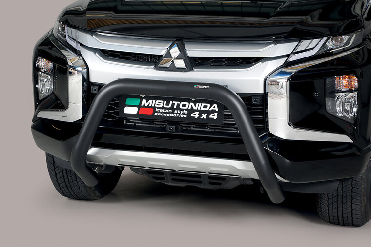 Mitsubishi L200 2018 tot heden - super pushbar &Oslash; 76 mm met CE/EU certificaat - RVS 304 zwarte poedercoating