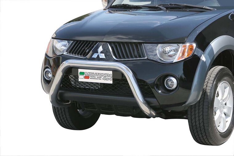 Mitsubishi L200 2006 tot 2015 - super pushbar &Oslash; 76 mm met CE/EU certificaat - RVS 304 hoogglans gepolijst