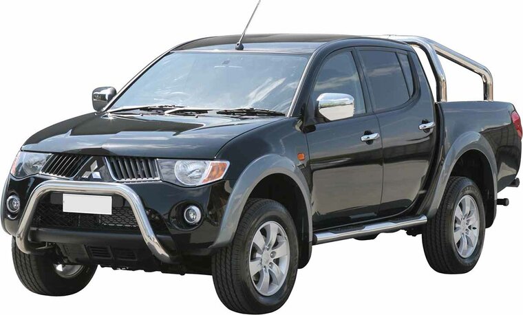 Mitsubishi L200 2006 tot 2015 - super pushbar &Oslash; 76 mm met CE/EU certificaat - RVS 304 hoogglans gepolijst