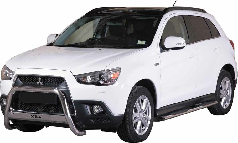 Mitsubishi ASX 2010 tot 2016 - pushbar &Oslash; 63 mm met modelnaam met CE/EU certificaat - RVS 304 hoogglans gepolijst