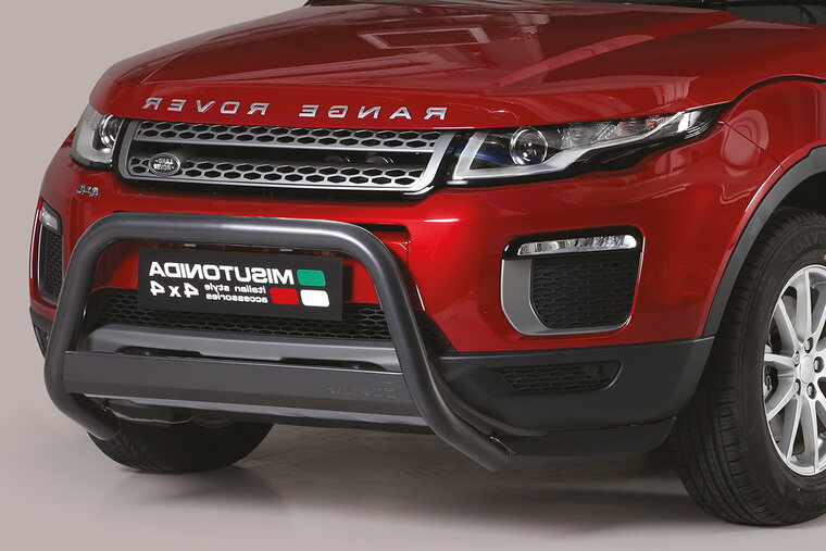 Land Rover Range Rover Evoque 2016 tot 2019 - pushbar &Oslash; 63 mm met CE/EU certificaat - RVS 304 zwarte poedercoating