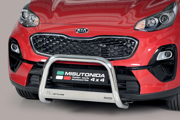 Kia Sportage 2018 tot 2022 - pushbar &Oslash; 63 mm met CE/EU certificaat - RVS 304 hoogglans gepolijst