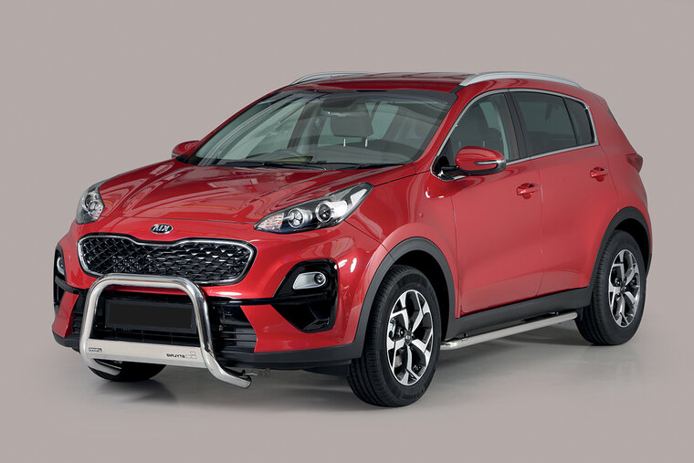 Kia Sportage 2018 tot 2022 - pushbar &Oslash; 63 mm met CE/EU certificaat - RVS 304 hoogglans gepolijst