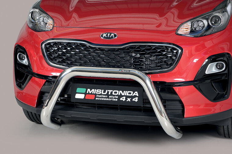 Kia Sportage 2018 tot 2022 - super pushbar &Oslash; 76 mm met CE/EU certificaat - RVS 304 hoogglans gepolijst