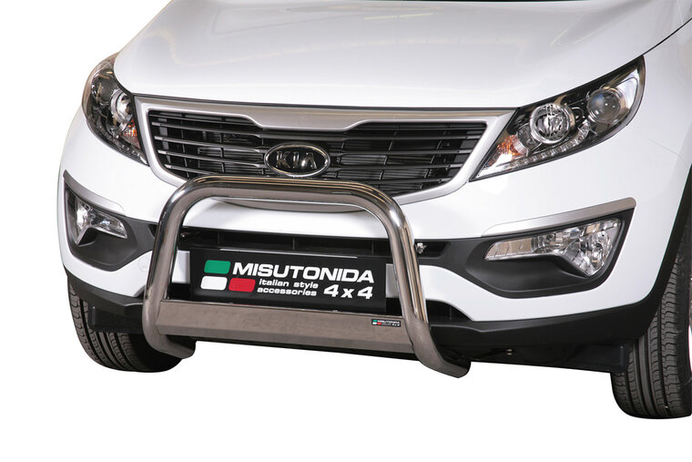 Kia Sportage 2010 tot 2015 - pushbar &Oslash; 63 mm met CE/EU certificaat - RVS 304 hoogglans gepolijst