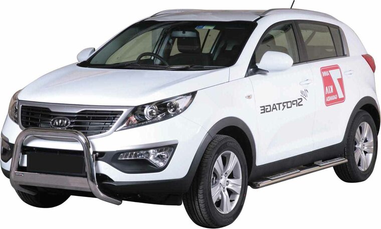 Kia Sportage 2010 tot 2015 - pushbar &Oslash; 63 mm met CE/EU certificaat - RVS 304 hoogglans gepolijst