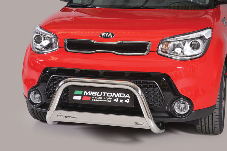 Kia Soul 2014 tot 2019 - pushbar &Oslash; 63 mm met CE/EU certificaat - RVS 304 hoogglans gepolijst