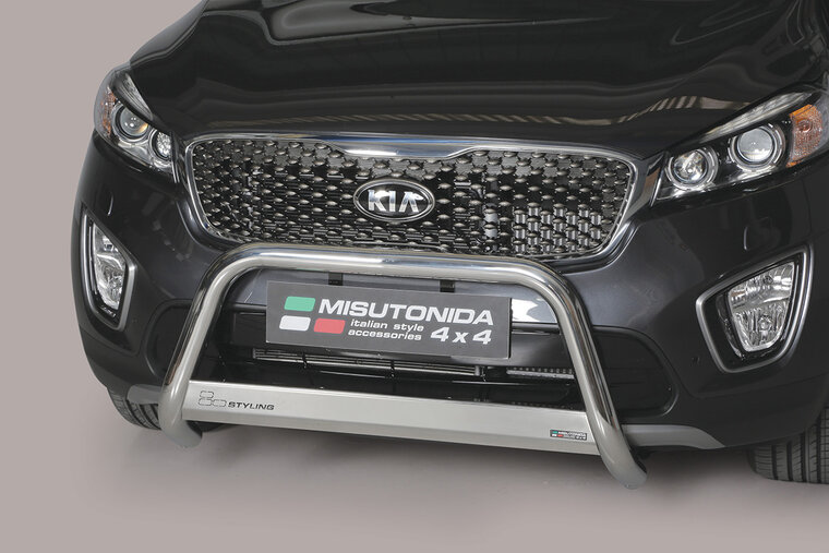 Kia Sorento 2015 tot 2018 - pushbar &Oslash; 63 mm met CE/EU certificaat - RVS 304 hoogglans gepolijst