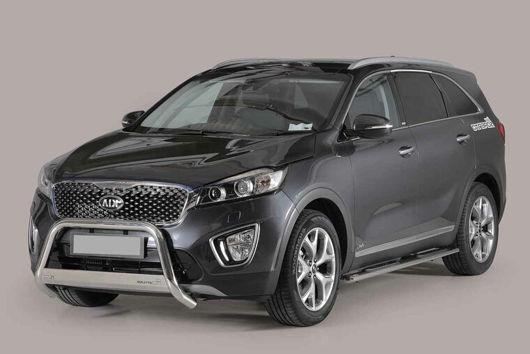 Kia Sorento 2015 tot 2018 - pushbar &Oslash; 63 mm met CE/EU certificaat - RVS 304 hoogglans gepolijst