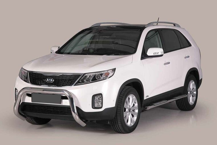 Kia Sorento 2012 tot 2015 - super pushbar &Oslash; 76 mm met CE/EU certificaat - RVS 304 hoogglans gepolijst