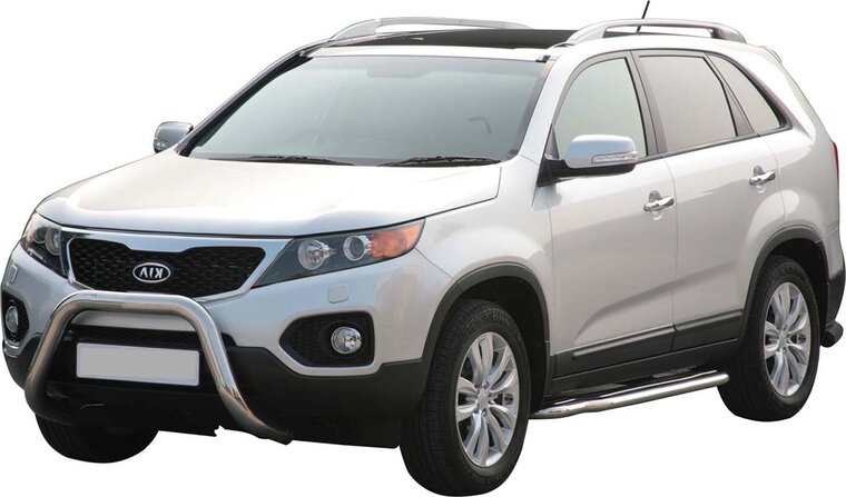 Kia Sorento 2009 tot 2012 - super pushbar &Oslash; 76 mm met CE/EU certificaat - RVS 304 hoogglans gepolijst