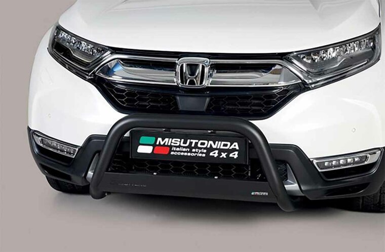 Honda CR-V 2018 tot 2023 - pushbar &Oslash; 63 mm met CE/EU certificaat - RVS 304 zwarte poedercoating