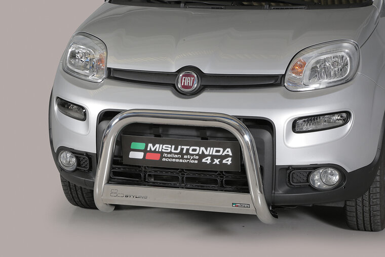 Fiat Panda 2013 tot 2020 - pushbar &Oslash; 63 mm met CE/EU certificaat - RVS 304 hoogglans gepolijst