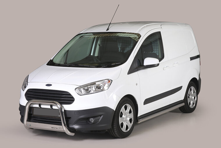 Ford Courier 2014 tot 2018 - pushbar &Oslash; 63 mm met CE/EU certificaat - RVS 304 hoogglans gepolijst