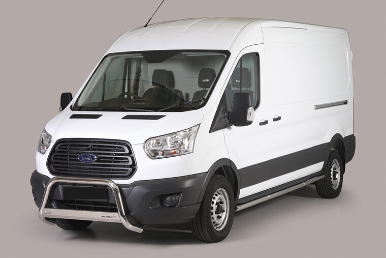 Ford Transit 2014 tot heden - pushbar &Oslash; 63 mm met CE/EU certificaat - RVS 304 hoogglans gepolijst