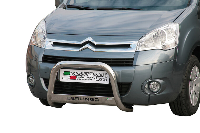 Citro&euml;n Berlingo 2008 tot 2015 &ndash; pushbar &Oslash; 63 mm met modelnaam met CE/EU certificaat - RVS 304 hoogglans gepolijst