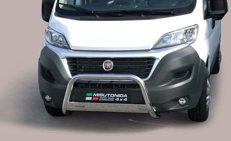 Fiat E-Ducato 2021 tot heden - pushbar &Oslash; 63 mm met CE/EU certificaat - RVS 304 hoogglans gepolijst