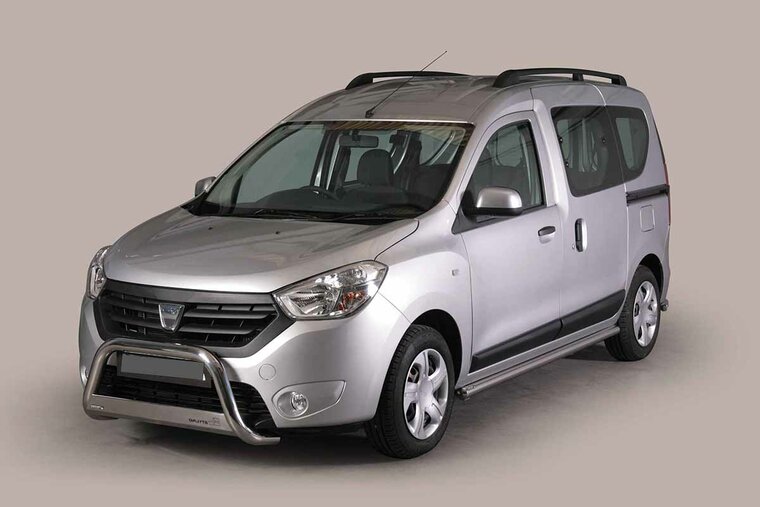 Dacia Dokker 2012 tot heden &ndash; pushbar &Oslash; 63 mm met CE/EU certificaat - RVS 304 hoogglans gepolijst