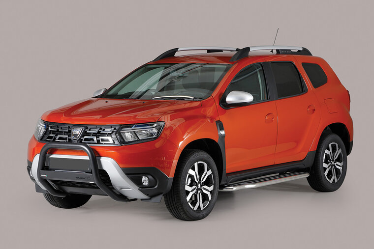 Dacia Duster 2020 tot 2022 &ndash; pushbar &Oslash; 63 mm met CE/EU certificaat - RVS 304 zwarte poedercoating