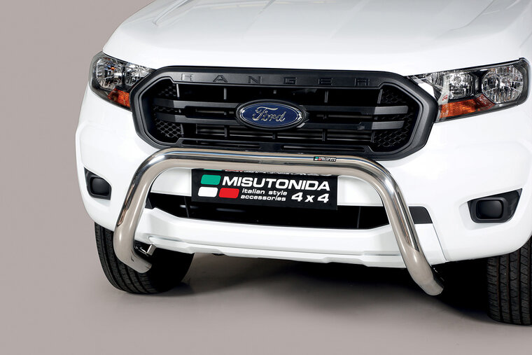 Ford Ranger 2019 tot 2023 - super pushbar &Oslash; 76 mm met CE/EU certificaat - RVS 304 hoogglans gepolijst