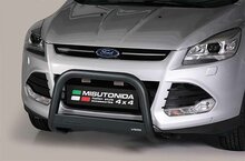 Ford Kuga 2013 tot 2016 - pushbar &Oslash; 63 mm met CE/EU certificaat - RVS 304 zwarte poedercoating