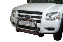 Ford Ranger 2006 tot 2009 - pushbar &Oslash; 63 mm met CE/EU certificaat - RVS 304 hoogglans gepolijst