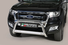 Ford Ranger 2016 tot 2019 - pushbar &Oslash; 63 mm met CE/EU certificaat - RVS 304 hoogglans gepolijst