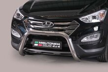 Hyundai Santa Fe 2012 tot 2019 - super pushbar &Oslash; 76 mm met CE/EU certificaat - RVS 304 hoogglans gepolijst