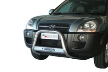 Hyundai Tucson 2004 tot 2014 - pushbar &Oslash; 63 mm met modelnaam met CE/EU certificaat - RVS 304 hoogglans gepolijst