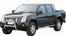 Isuzu D-MAX 2008 tot 2012 - pushbar &Oslash; 63 mm met modelnaam met CE/EU certificaat - RVS 304 hoogglans gepolijst