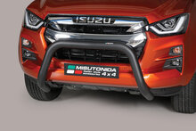 Isuzu D-MAX 2020 tot heden - super pushbar &Oslash; 76 mm met CE/EU certificaat - RVS 304 zwarte poedercoating