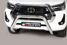 Toyota Hilux 2021 tot heden - super pushbar &Oslash; 76 mm met CE/EU certificaat - RVS 304 hoogglans gepolijst