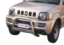 Suzuki Jimny 2006 tot 2012 - pushbar &Oslash; 63 mm met modelnaam met CE/EU certificaat - RVS 304 hoogglans gepolijst