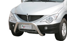 Ssangyong Actyon Sports 2007 tot 2012 - super pushbar &Oslash; 76 mm met CE/EU certificaat - RVS 304 hoogglans gepolijst