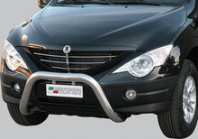 Ssangyong Actyon 2006 tot 2009 - super pushbar &Oslash; 76 mm met CE/EU certificaat - RVS 304 hoogglans gepolijst