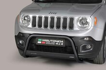 Jeep Renegade 2014 tot 2018 - pushbar &Oslash; 63 mm met CE/EU certificaat - RVS 304 zwarte poedercoating