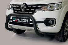 Renault Alaskan 2018 tot heden - super pushbar &Oslash; 76 mm met CE/EU certificaat - RVS 304 zwarte poedercoating