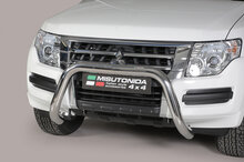 Mitsubishi Pajero V80 2015 tot 2021 - super pushbar &Oslash; 76 mm met CE/EU certificaat - RVS 304 hoogglans gepolijst