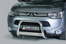 Mitsubishi Outlander 2013 tot 2015 - pushbar &Oslash; 63 mm met CE/EU certificaat - RVS 304 hoogglans gepolijst