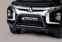 Mitsubishi L200 2018 tot heden - pushbar &Oslash; 63 mm met CE/EU certificaat - RVS 304 zwarte poedercoating