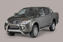 Mitsubishi L200 2015 tot 2018 - super pushbar &Oslash; 76 mm met CE/EU certificaat - RVS 304 hoogglans gepolijst