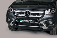 Mercedes X-Klasse 2018 tot heden - pushbar &Oslash; 63 mm met CE/EU certificaat - RVS 304 zwarte poedercoating