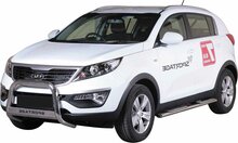 Kia Sportage 2010 tot 2015 - pushbar &Oslash; 63 mm met modelnaam met CE/EU certificaat - RVS 304 hoogglans gepolijst