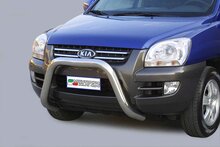 Kia Sportage 2004 tot 2008 - super pushbar &Oslash; 76 mm met CE/EU certificaat - RVS 304 hoogglans gepolijst