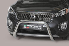 Kia Sorento 2015 tot 2018 - super pushbar &Oslash; 76 mm met CE/EU certificaat - RVS 304 hoogglans gepolijst