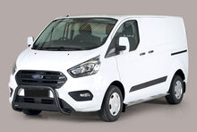 Ford Transit Custom 2018 tot 2023 - pushbar &Oslash; 63 mm met CE/EU certificaat - RVS 304 zwarte poedercoating