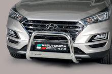 Hyundai Tucson 2018 tot 2021 - pushbar &Oslash; 63 mm met CE/EU certificaat - RVS 304 hoogglans gepolijst