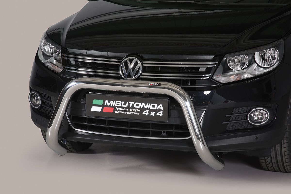 Volkswagen Tiguan 2011 tot 2016 - super pushbar Ø 76 mm met CE/EU certificaat - RVS 304 hoogglans gepolijst