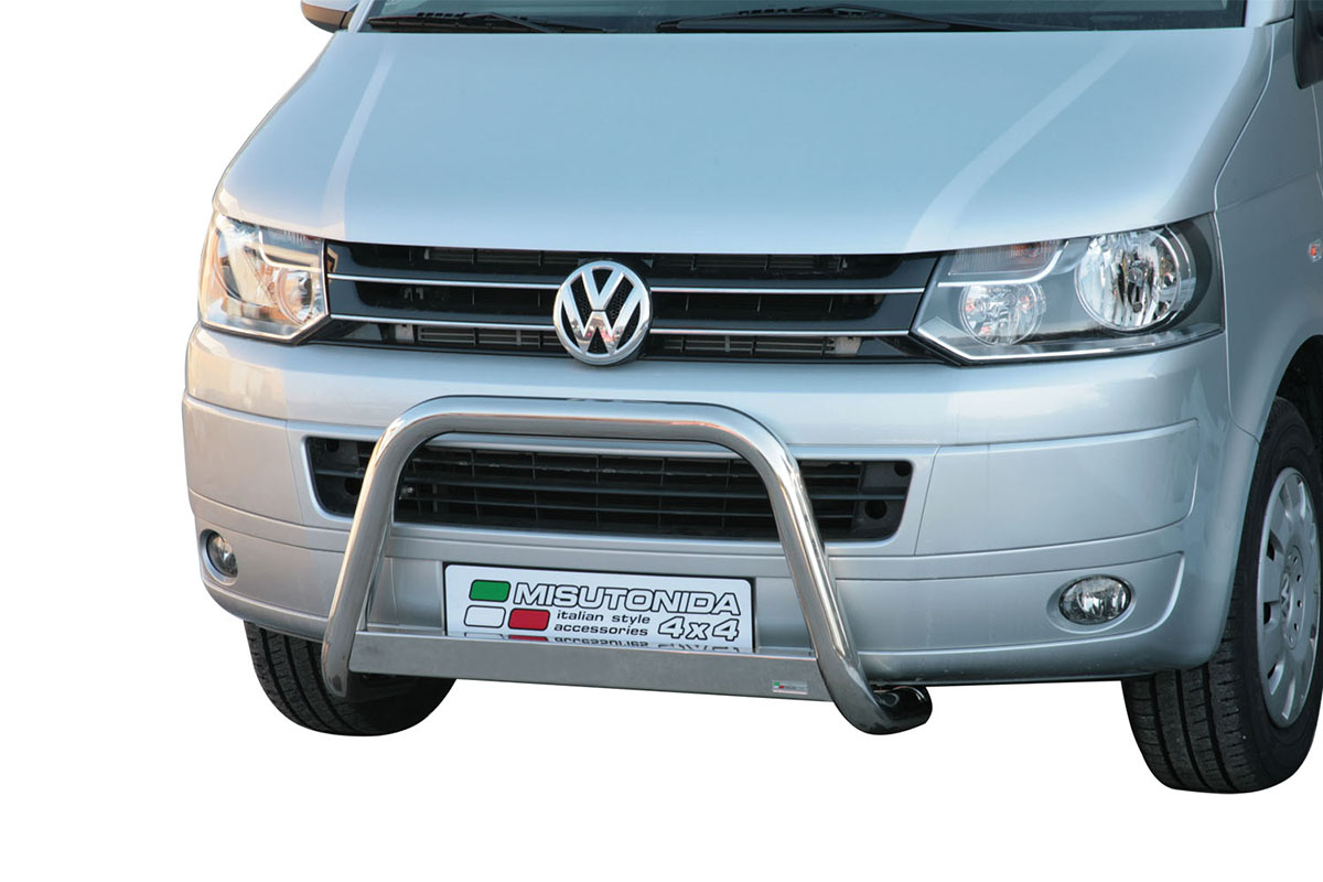 Volkswagen Transporter T5 2003 tot 2015 - pushbar Ø 63 mm met CE/EU certificaat - RVS 304 hoogglans gepolijst