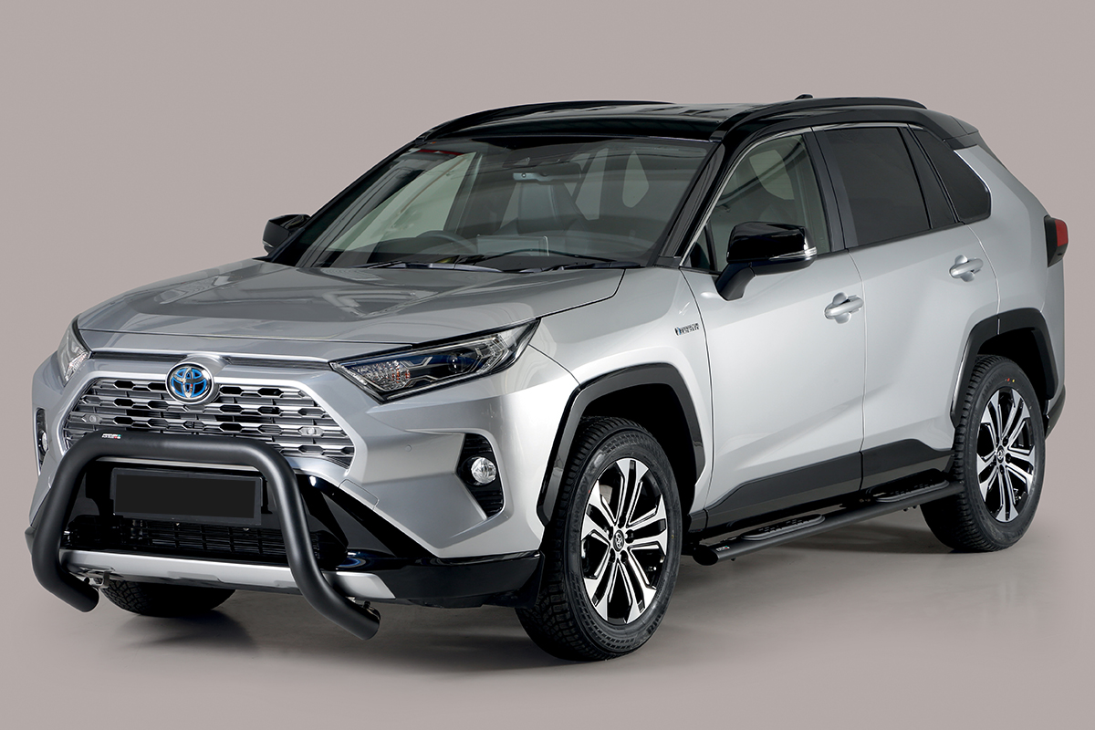 Toyota RAV4 2019 tot heden – super pushbar Ø 76 mm met CE/EU certificaat - RVS 304 zwarte poedercoating